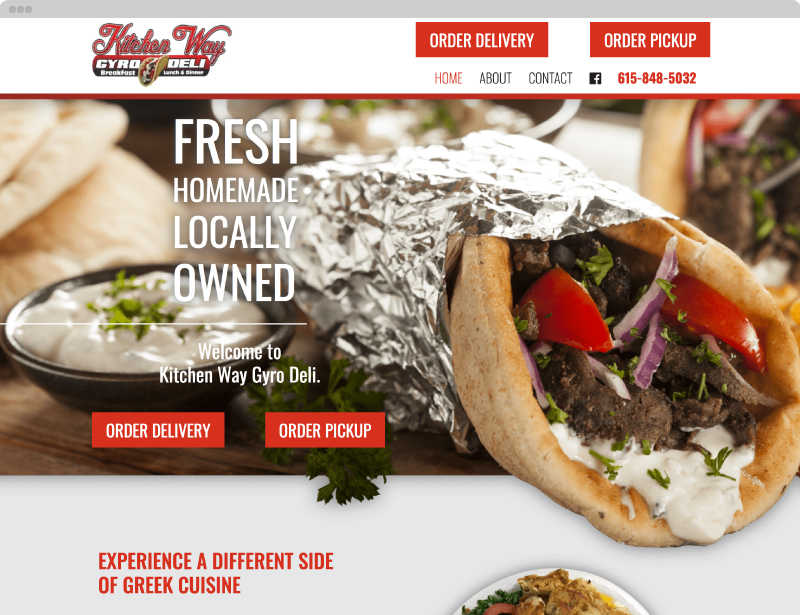 Kitchen Way website design and development project. Services provided for Manchester, TN companies.