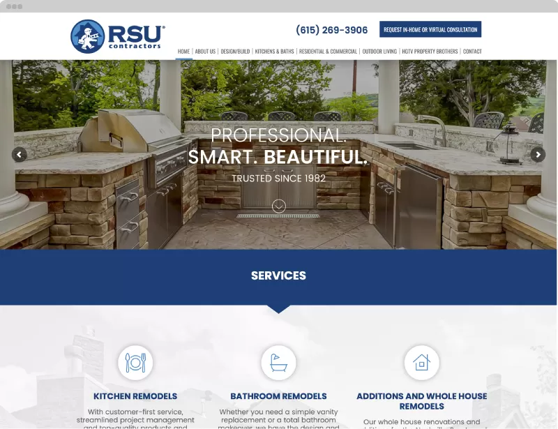 RSU Contractors website design and development project. Services provided for Manchester, TN companies.